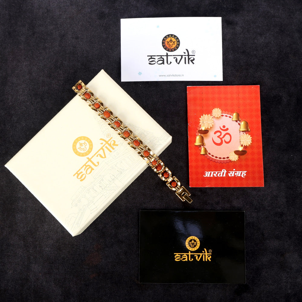 Elegant Rudraksha Bracelet Gold Plated Premium IGP Coating