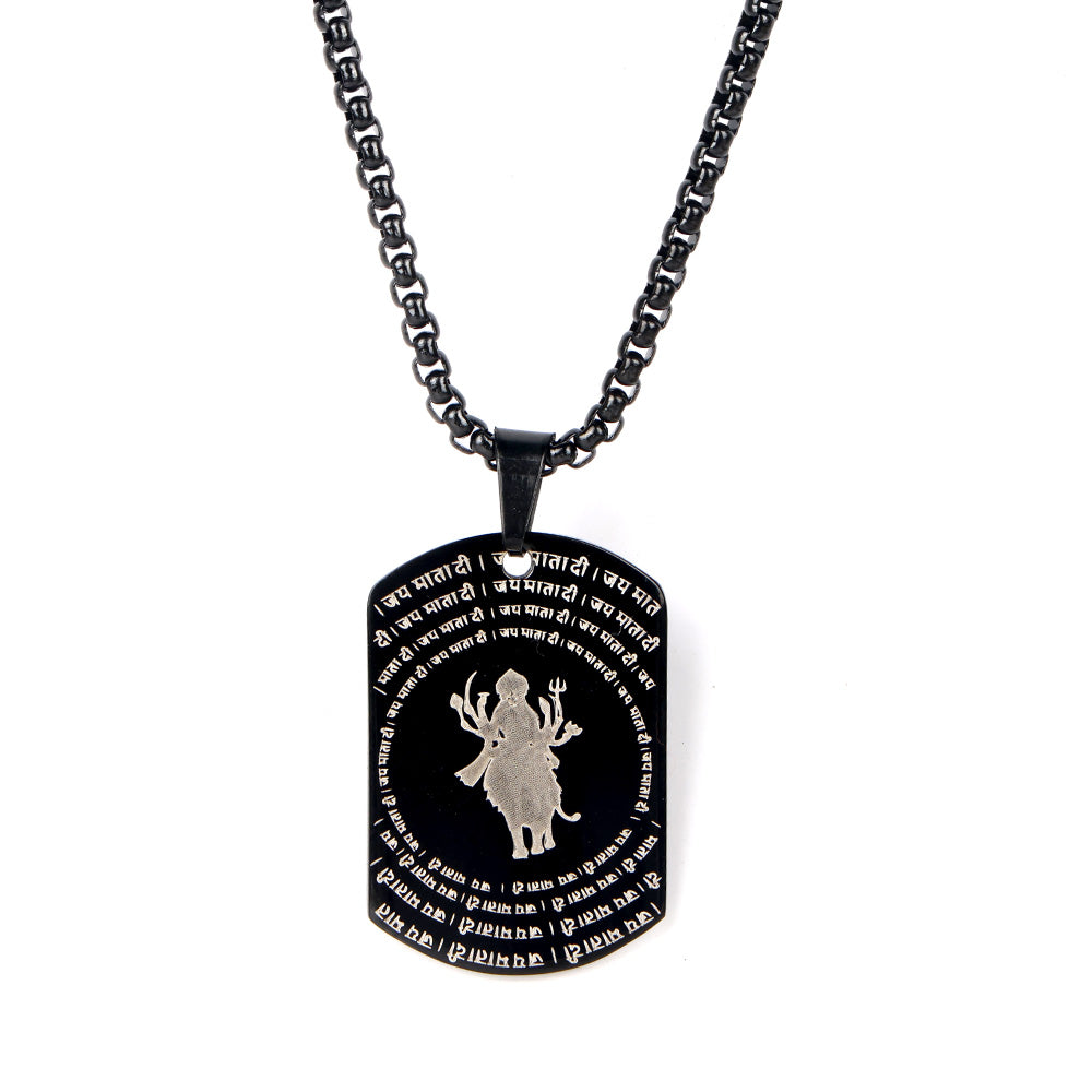 Shree Durga Maa Pendant MicroCarved Black