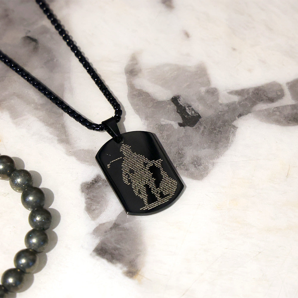 Lord Hanuman Pendant Engraved Hanuman Chalisa Black