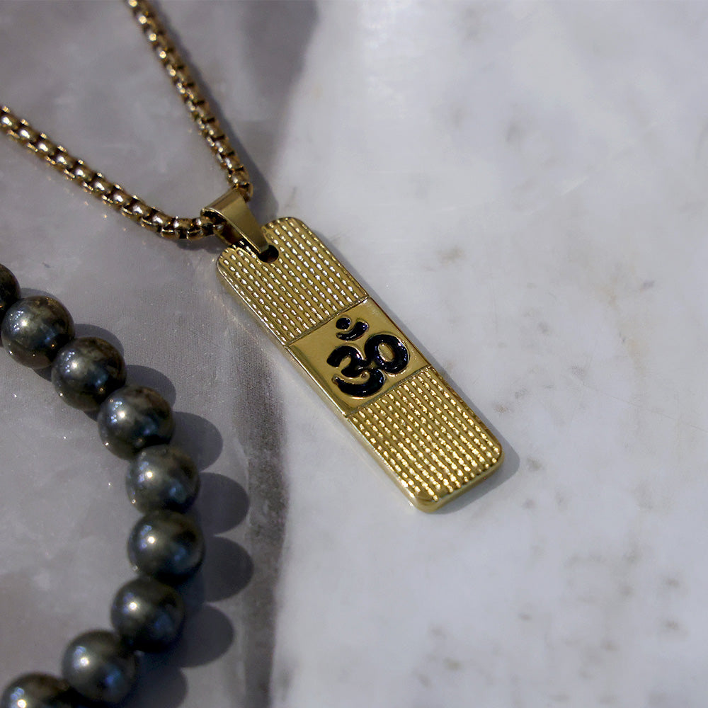 Om Name Pendant Gold Plated Premium IGP Coating