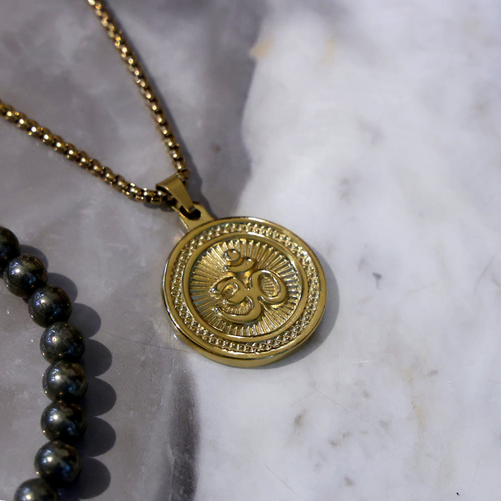 Om Pendant Gold Plated Premium IGP Coating