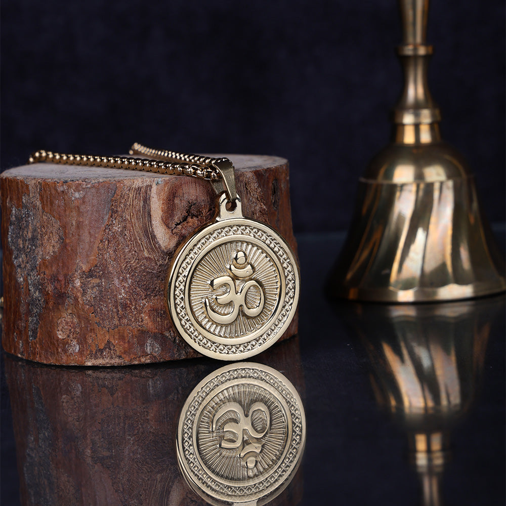 Om Pendant Gold Plated Premium IGP Coating