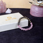 Rose Quartz Buddha & Golden Pyrite Bracelet With Selenite Zodiac Plate Combo