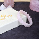 Rose Quartz Flat-Beaded Bracelet Stylish Spiritual Wear