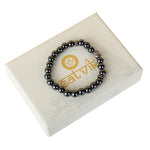 Hematite Bracelet Silver Buddha Charm Stylish Spiritual Wear