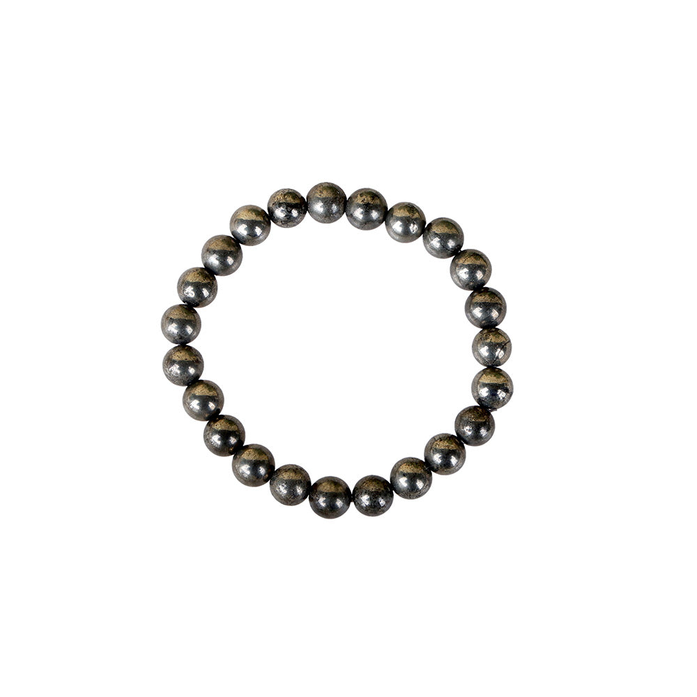 Natural Pyrite Bead Bracelet