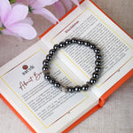Hematite Bracelet Silver Buddha Charm Stylish Spiritual Wear