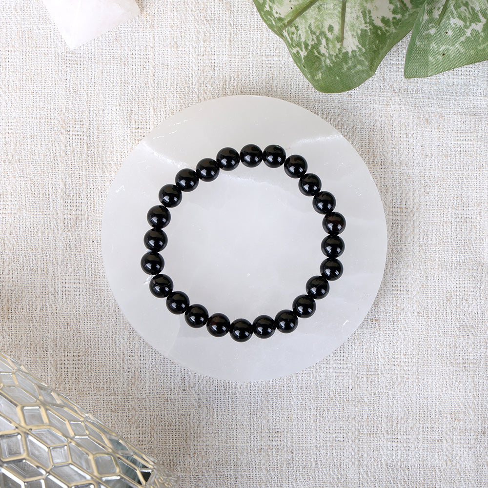 Black Onyx Crystal Bracelet 8mm Reiki Healing Spiritual Wear