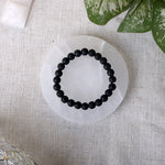 Natural Black Lava Stone Beaded Bracelet Stylish Spiritual Wear