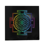 Shree Yantra Black Obsidian Plate Spiritual Decorative Tool