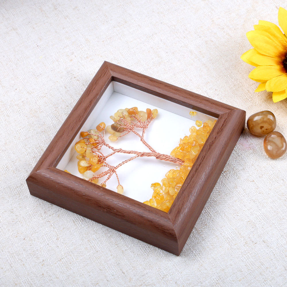 Citrine Tree with Frame Decorative Spiritual Piece