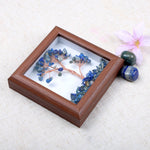 Lapis Lazuli Tree with Frame Decorative Spiritual Piece