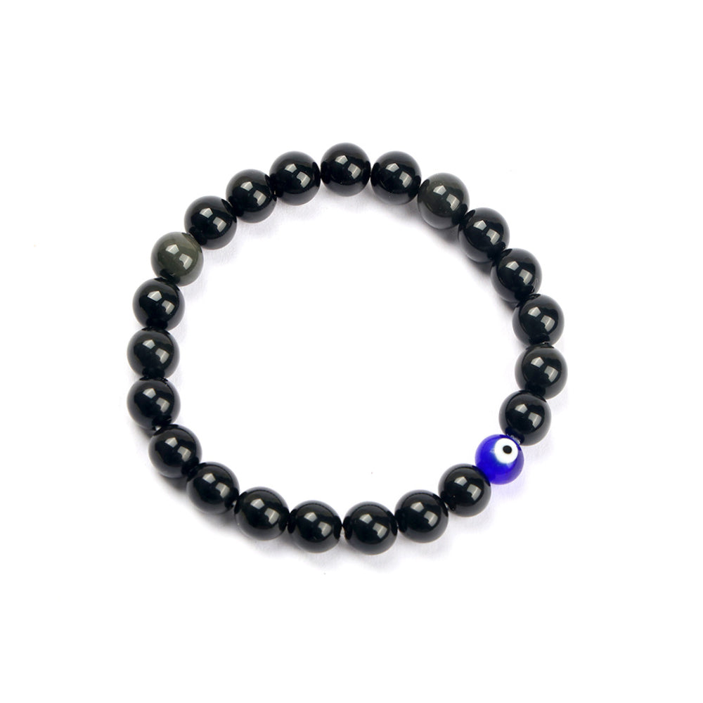 Black Obsidian Evil Eye Bracelet Spiritual Protection Wear