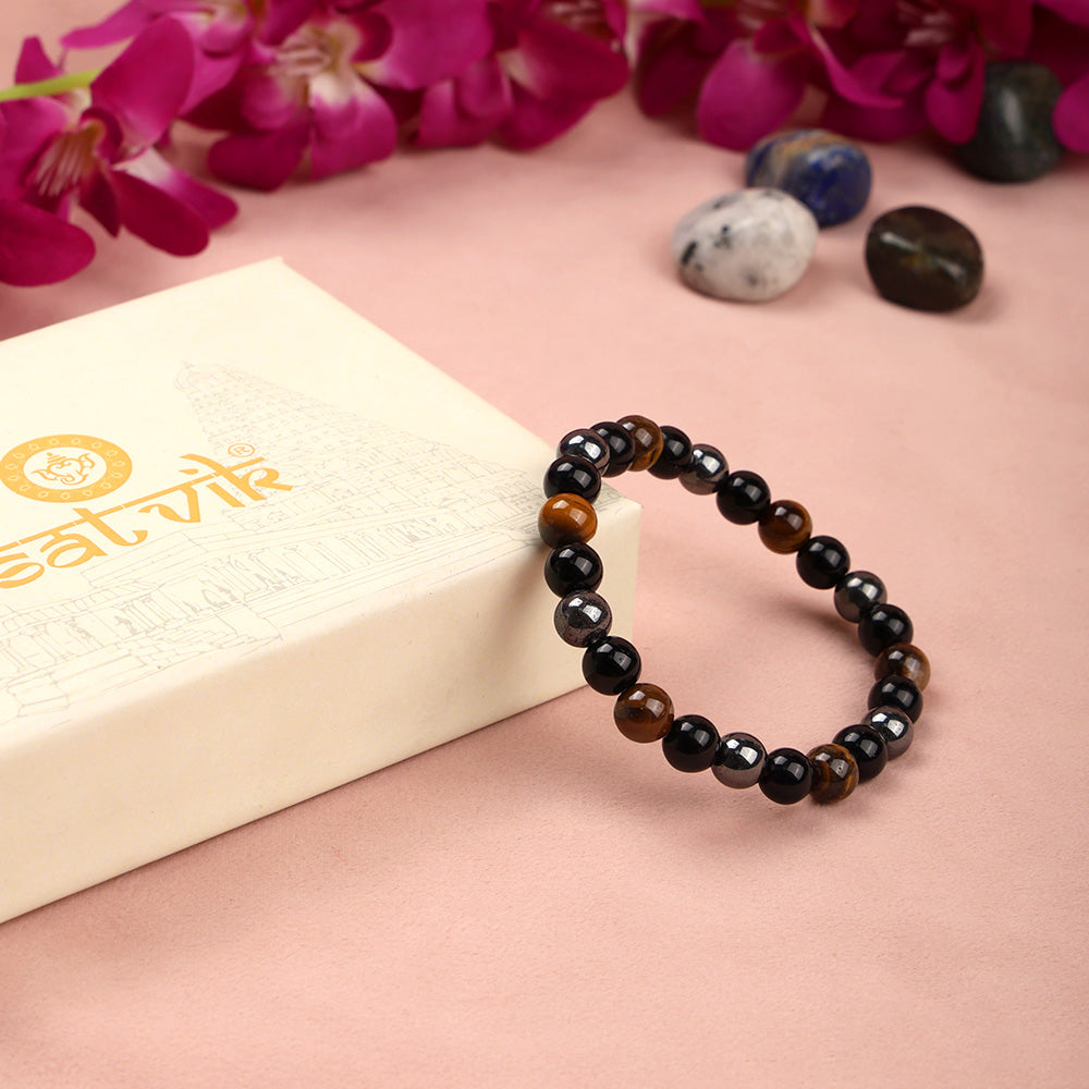 7 Horses Pyrite Frame & Triple Protection Bracelet Combo