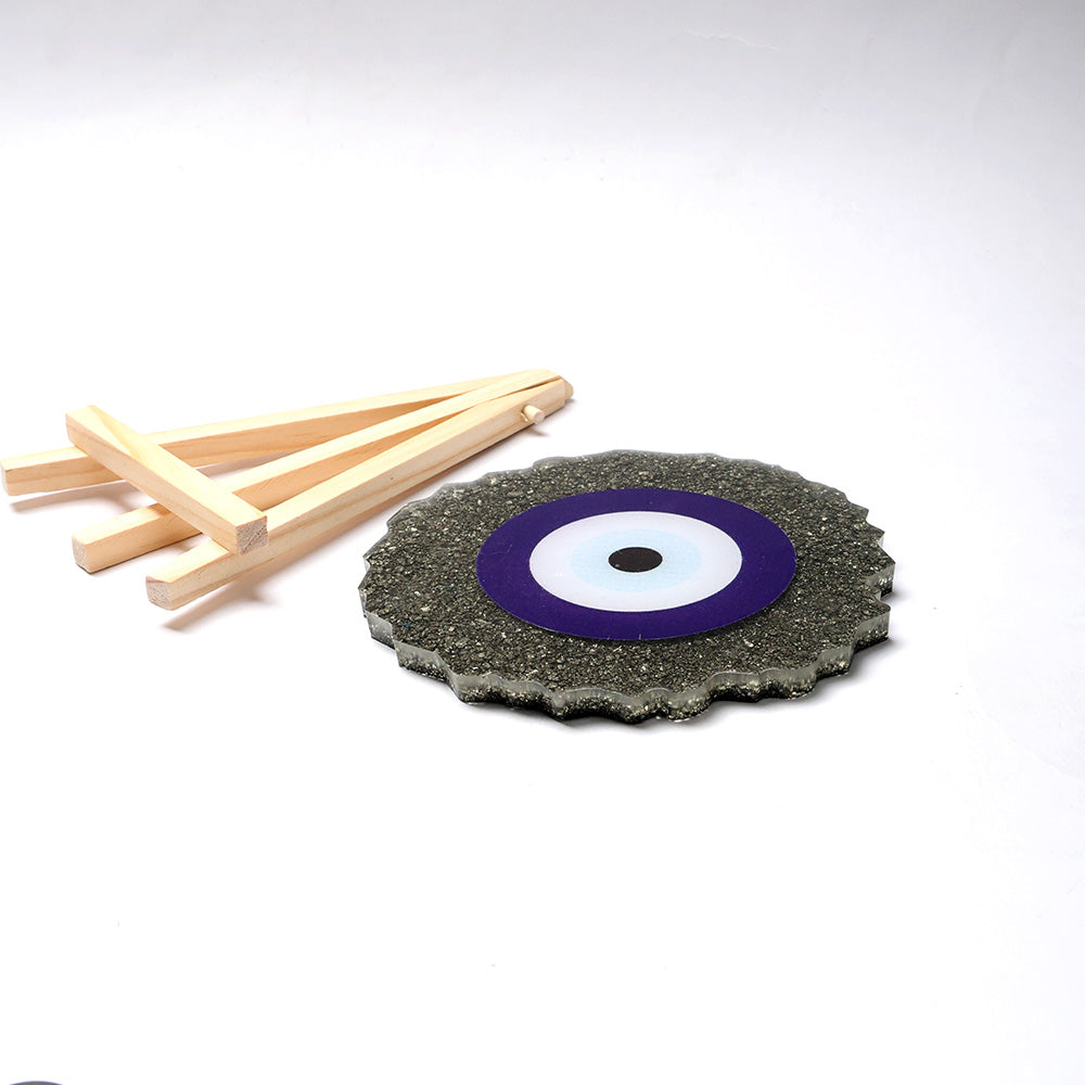 Pyrite Evil Eye Frame Stand Spiritual Protection Tool