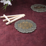 Pyrite Shree Yantra Frame Stand Spiritual Prosperity Tool