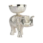 Elephant Oil Lamp Diya – Silver Plated Pooja Lamp Spiritual Use