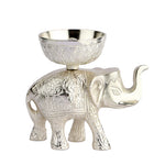 Elephant Oil Lamp Diya – Silver Plated Pooja Lamp Spiritual Use