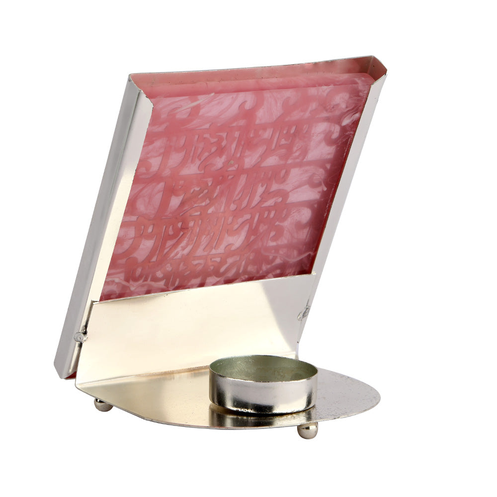 Navkar Mantra Tealight Silver Plated Pooja Candle