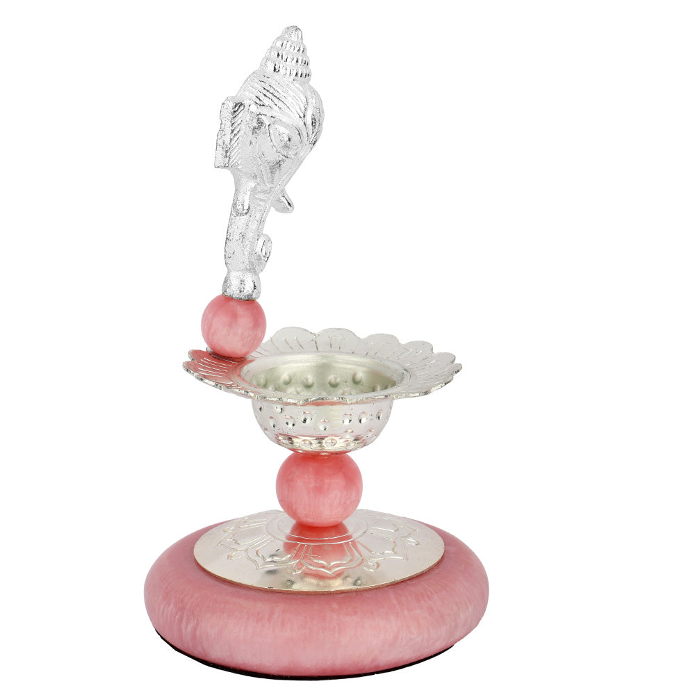 Ganesh Long Hand Deepam – Silver Plated Pooja Lamp Spiritual Use