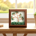 Green Aventurine Tree with Frame Decorative Spiritual Piece