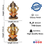 5 Inch Brass Laxmi Ganesha Pair Idol