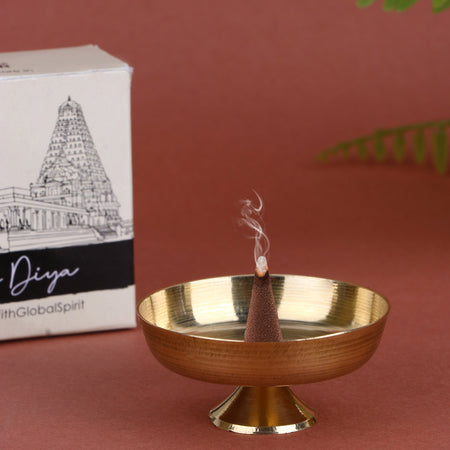 1 Inch Brass Dhoop/Candle Stand