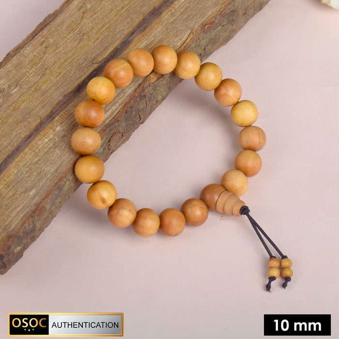 100% Original 10mm White Chandan Bracelet for Peace and Inner Calm – Natural Sandalwood Spiritual Bracelet for Meditation and Mindfulness. India’s Largest Pooja Accessories Brand – www.satvikstore.in
