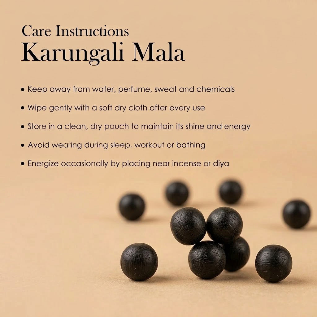 Rudraksha & Karungali Mala Silver Plated Beads Spiritual Protection Govt Certified