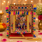 Elegant Laddu Gopal Jhula with Mirror Stone