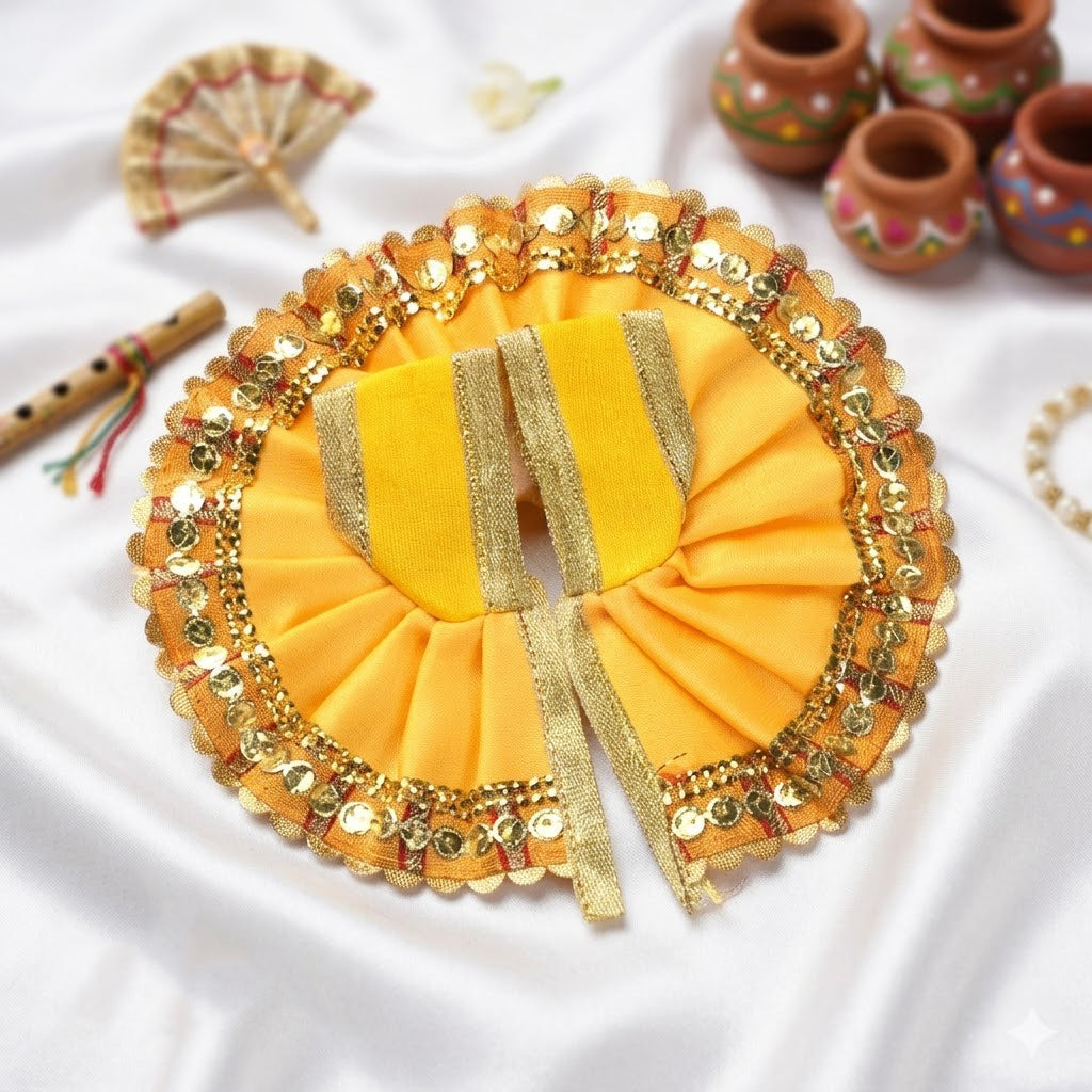 Size No.1 Designer Sequined Round Laddu Gopal Dress