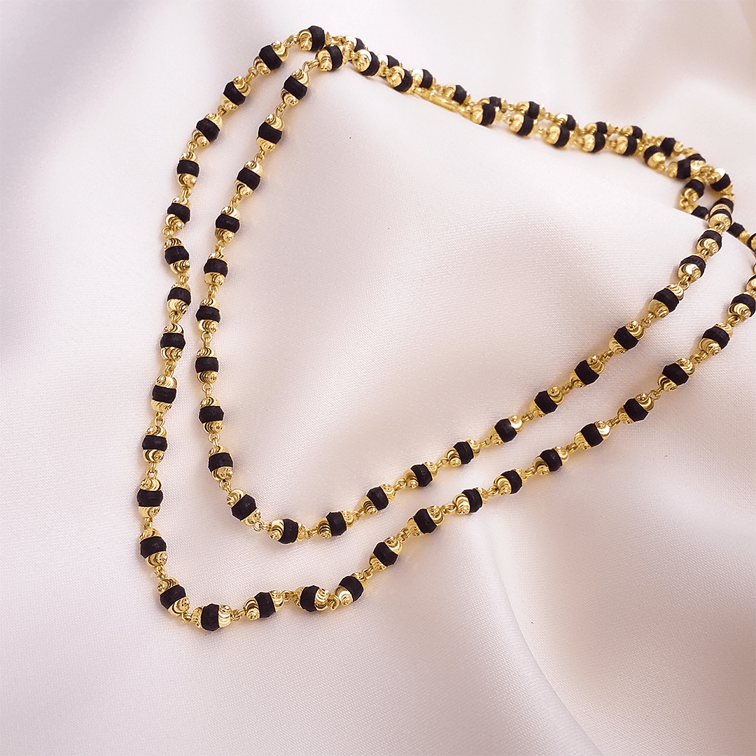 Hallmarked 22K Pure Gold Govt. Certified Karungali Mala/ Black Ebony Beads