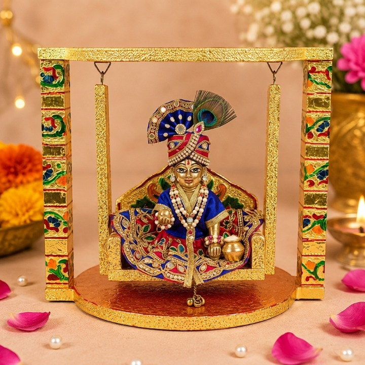 Stunning Meenakari Laddu Gopal Jhula