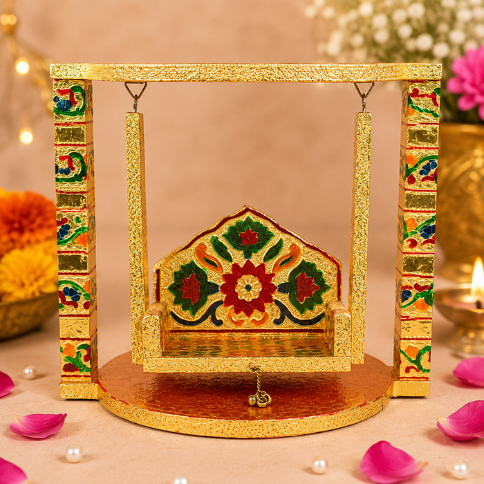 Stunning Meenakari Laddu Gopal Jhula