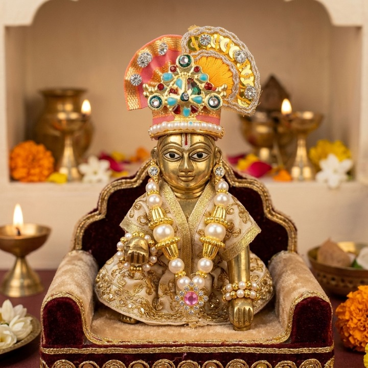 Handcrafted Pearl Laddu Gopal Jewellery Set