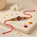 Traditional Antique Krishna Coin Medallion Designer Rakhi