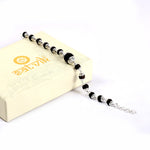 8mm Silver Plated Karungali Bracelet with Big Bead Govt Certified