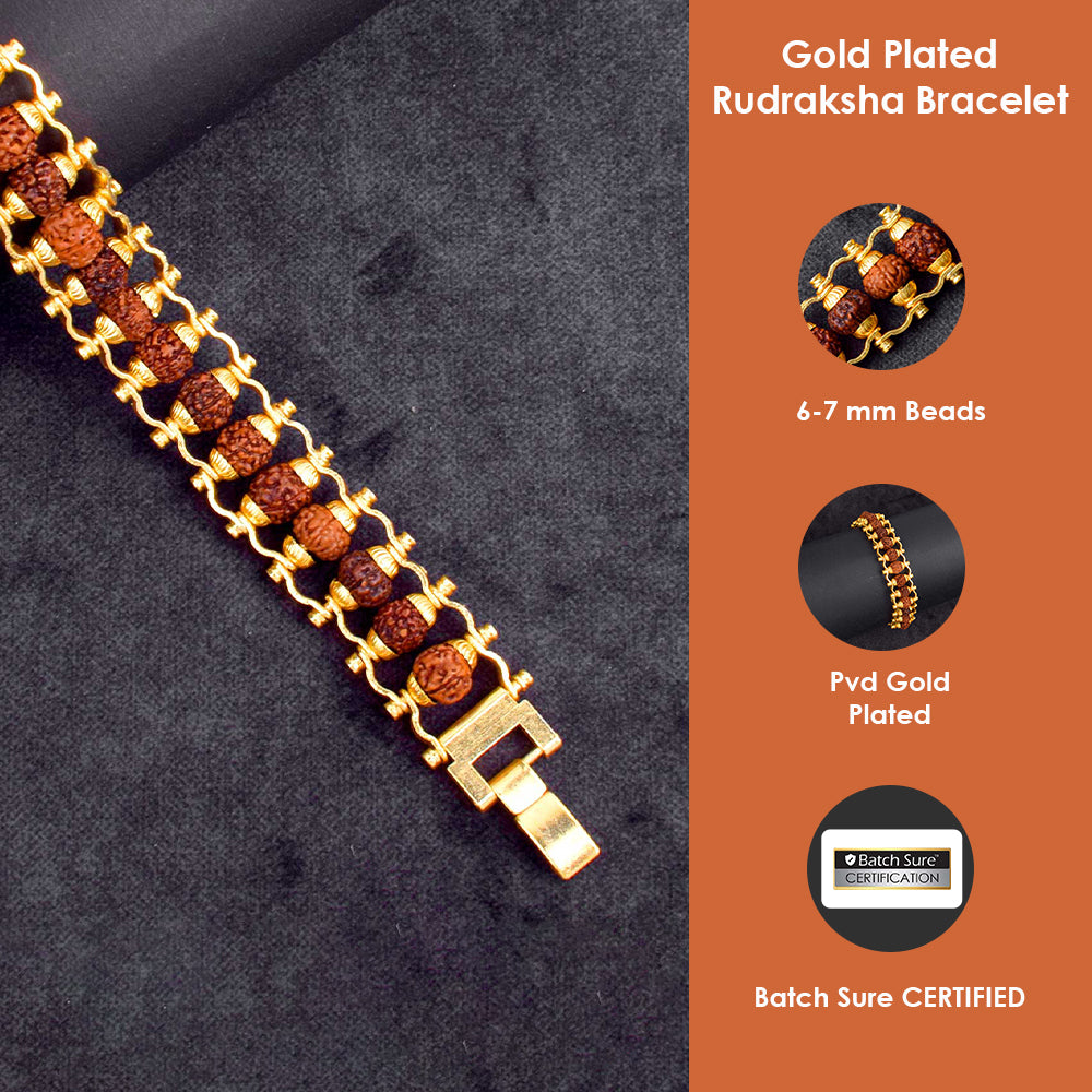 IGP Gold Plated Rudraksha Bracelet – Unisex Spiritual Wear