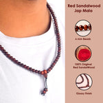 Certified 6mm 100% Original Authentic Pure Red Sandalwood Jap Mala (Andhra Pradesh)