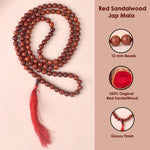 Certified 12mm 100% Original Authentic Pure Red Sandalwood Jap Mala (Andhra Pradesh)