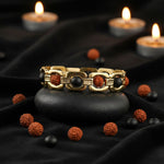 Gold Plated Karungali & Rudraksha Bracelet Unisex Spiritual Wear