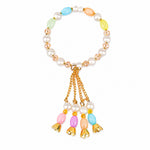 Elegant Pastel Pearl Beaded Designer Lumba Rakhi