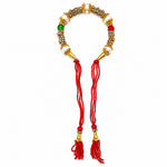 Handcrafted Traditional Pearl Gold Lumba Rakhi