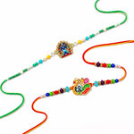 Handcrafted Multicolor Peacock Meenakari Rakhi (Set of 2)