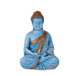 Meditating Cerulean Blue Buddha Resin Statue