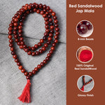 Certified 8mm 100% Original Authentic Pure Red Sandalwood Jap Mala (Thread)