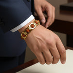 Gold Plated Rudraksha Bead Bracelet Premium Spiritual Wear