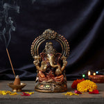 4.6 Inch Divine Lord Brass Ganesha Idol