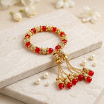 Elegant Red Beaded Lumba Rakhi
