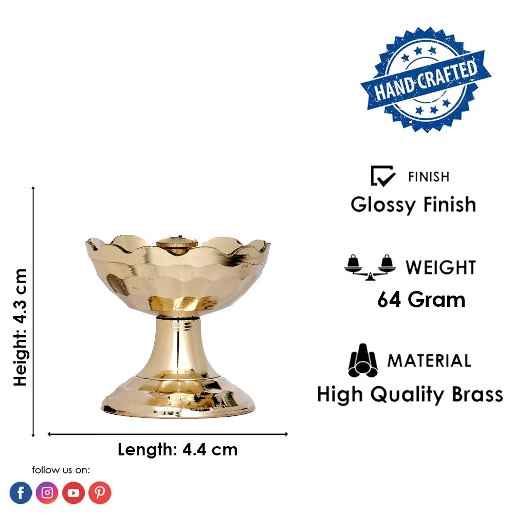 Brass Flower-Shaped Payali Diya